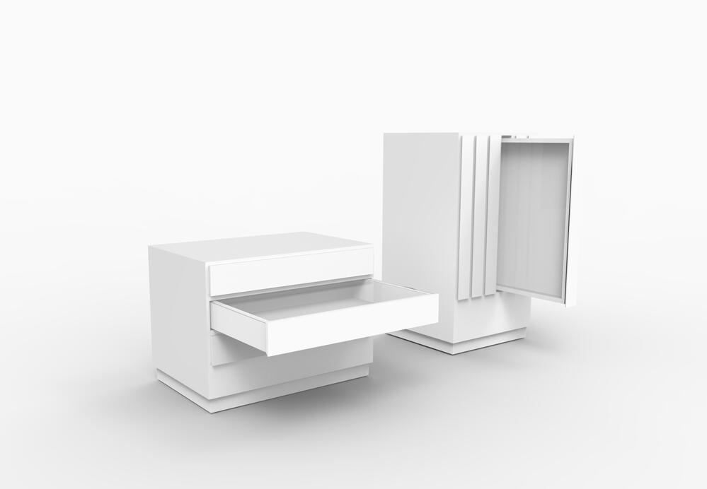 Horizontal and vertical display drawers